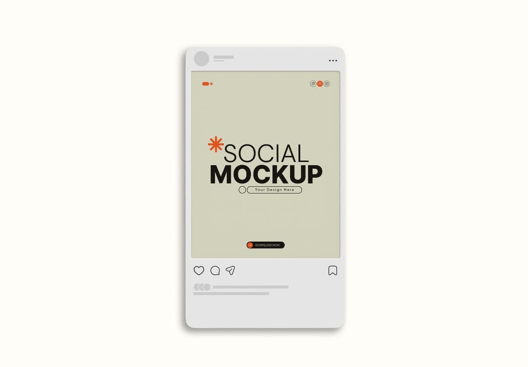 Minimal Instagram Post Mockup with Soft Shadow | MockupHive