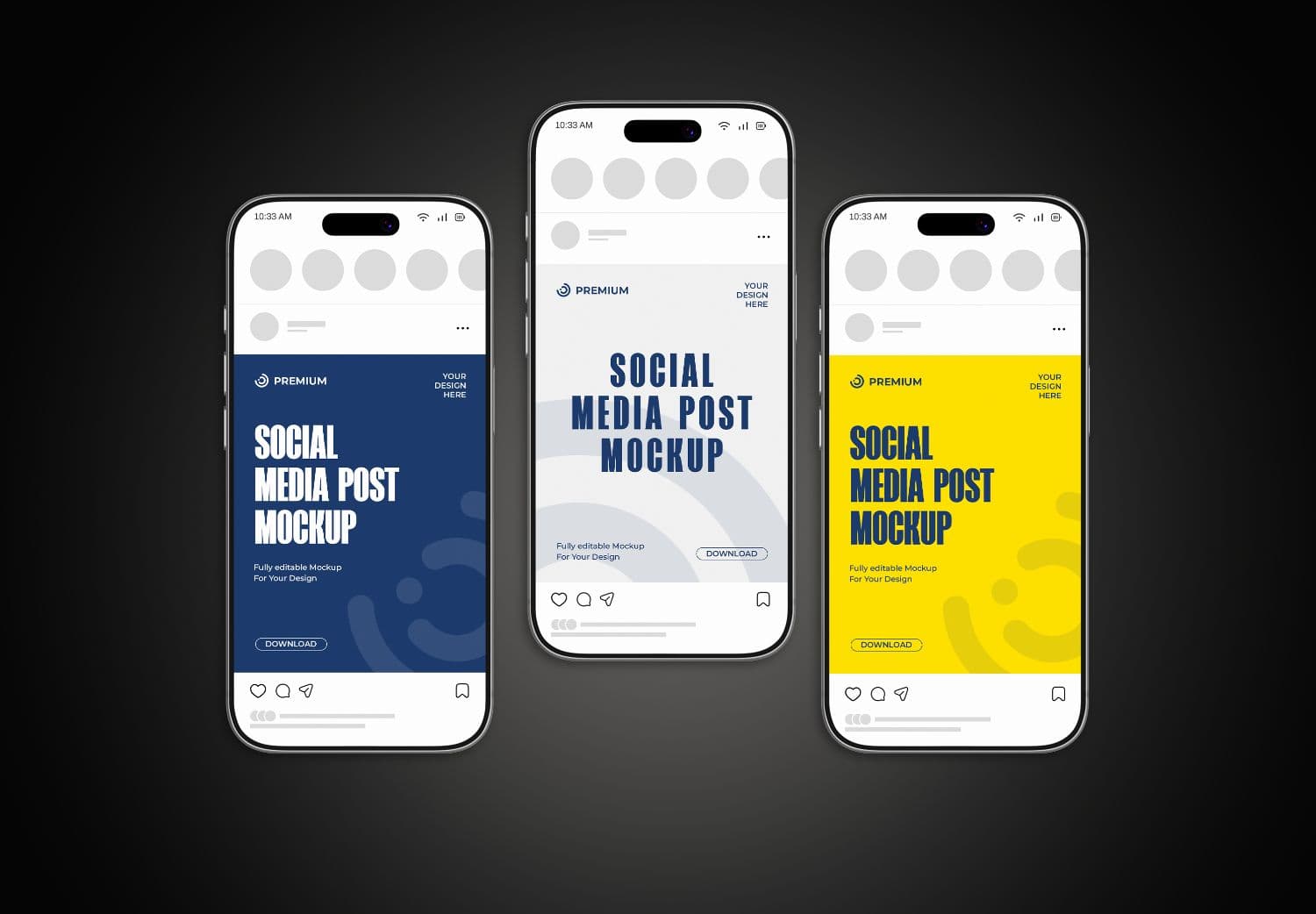 Social Media Post Smartphone Mockup Collection | MockupHive