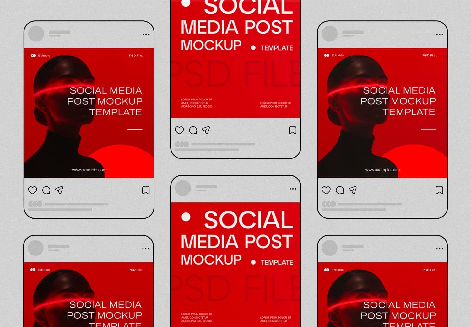 Social Media Post Mockup Template for iPhone