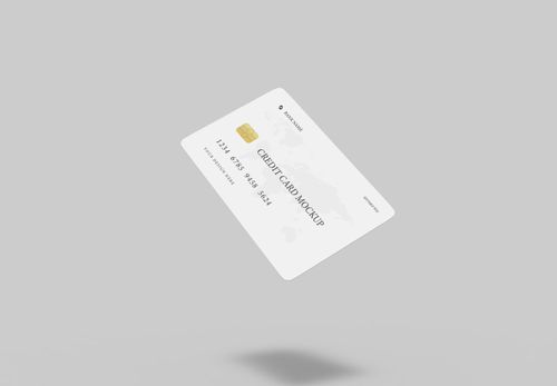 Floating Credit Card Mockup - Editable PSD Template