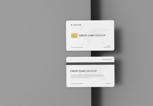 Dual-Sided Credit Card Mockup - Editable PSD Template