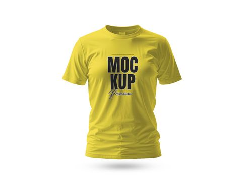Vibrant Yellow T-Shirt Mockup - Premium Realistic Design Presentation