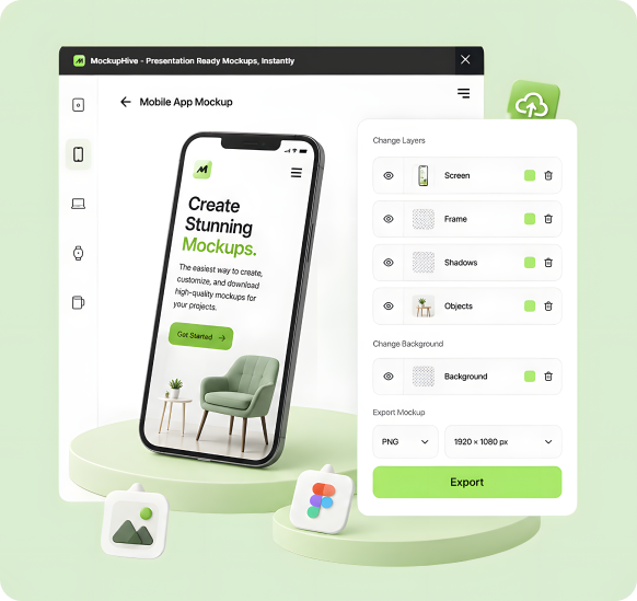 Realistic Mockup Editor Interface